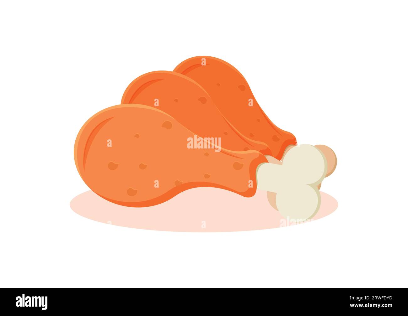 Fried Chicken Drumstick Vector Illustration Isolated On white Background Stock Vector