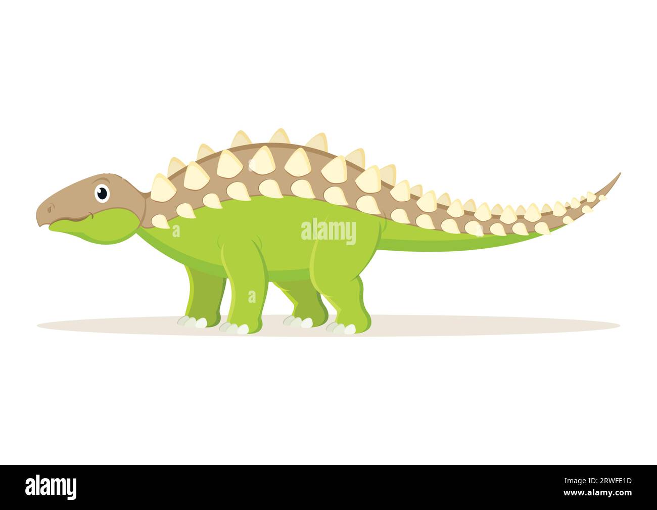 Panoplosaurus Dinosaur Cartoon Character Vector Illustration Stock Vector