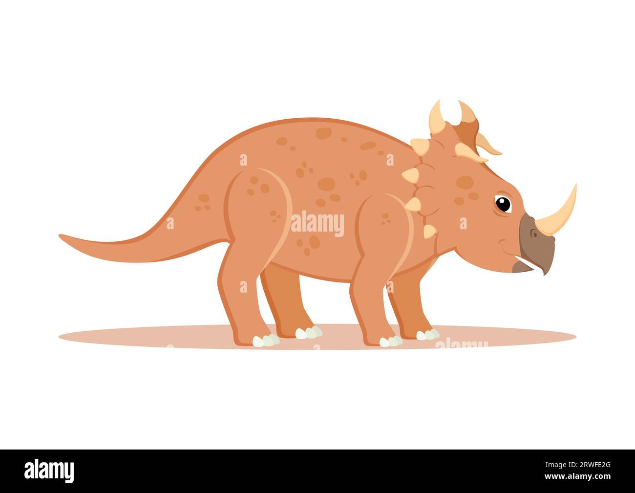 Centrosaurus Dinosaur Cartoon Character Vector Illustration Stock Vector