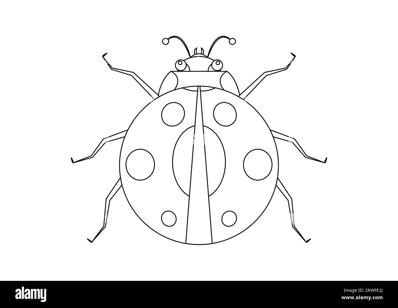 Black and White Ladybug Vector Clipart. Coloring Page of a Ladybug Stock Vector