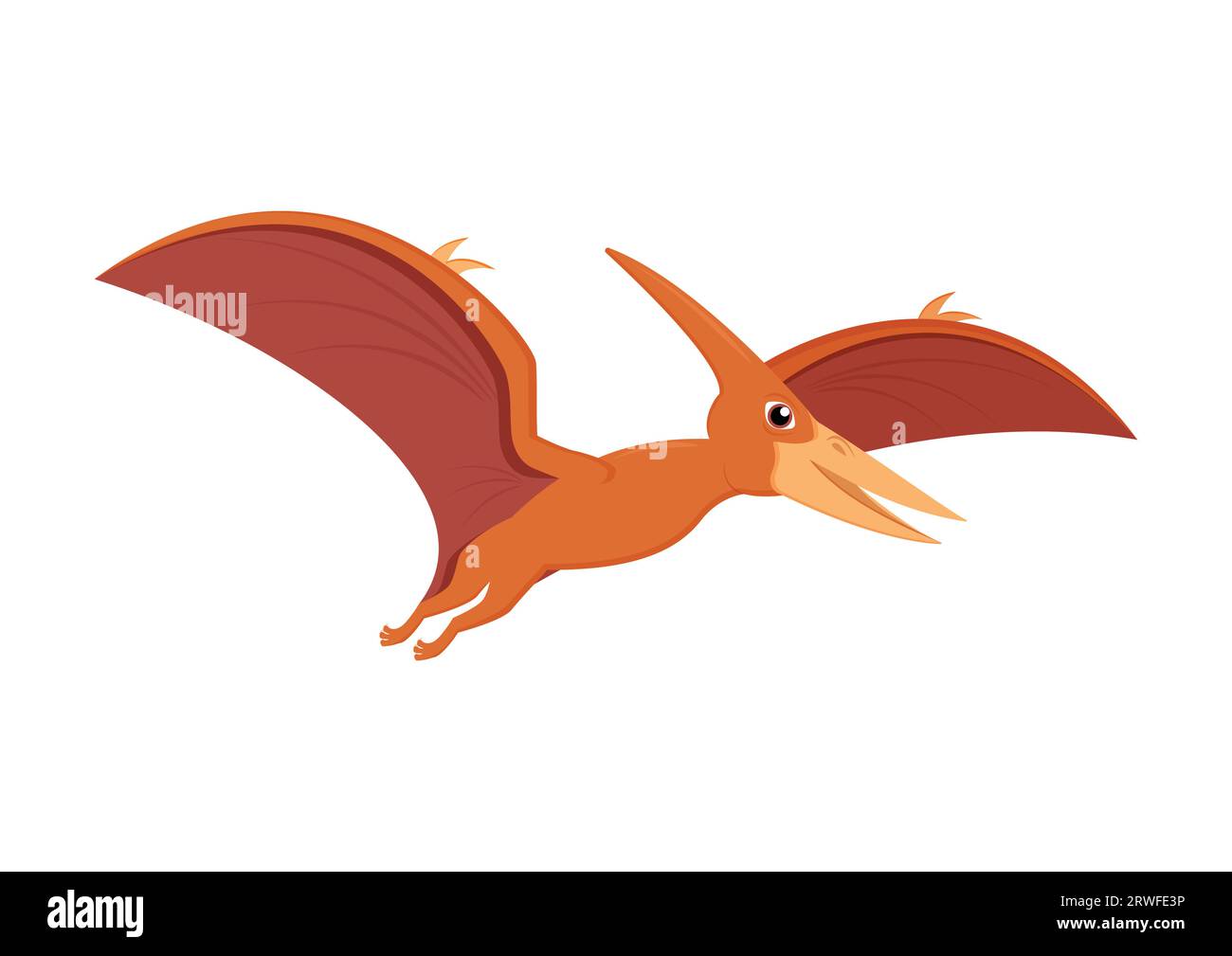 Pteranodon Dinosaur Cartoon Character Vector Illustration Stock Vector