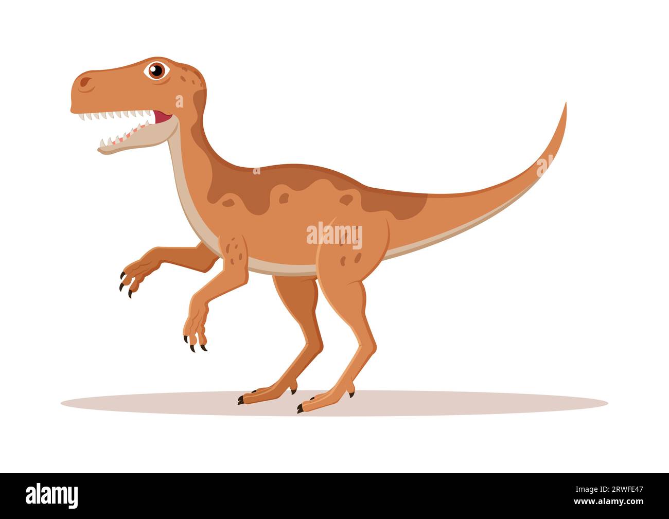 Raptor Dinosaur Cartoon Character Vector Illustration Stock Vector