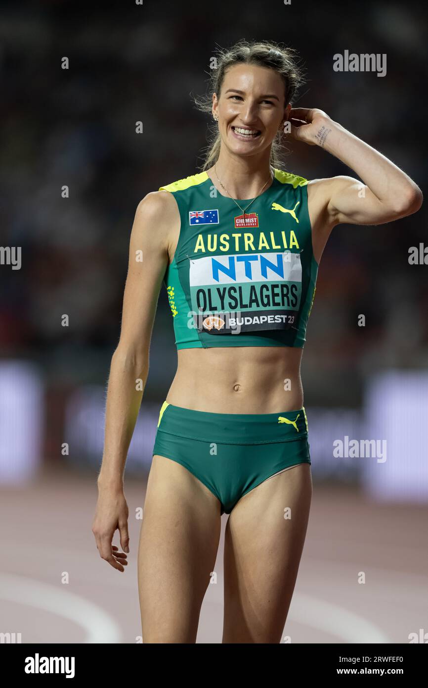 Nicola Olyslagers participating in the High Jump at the World Athletics