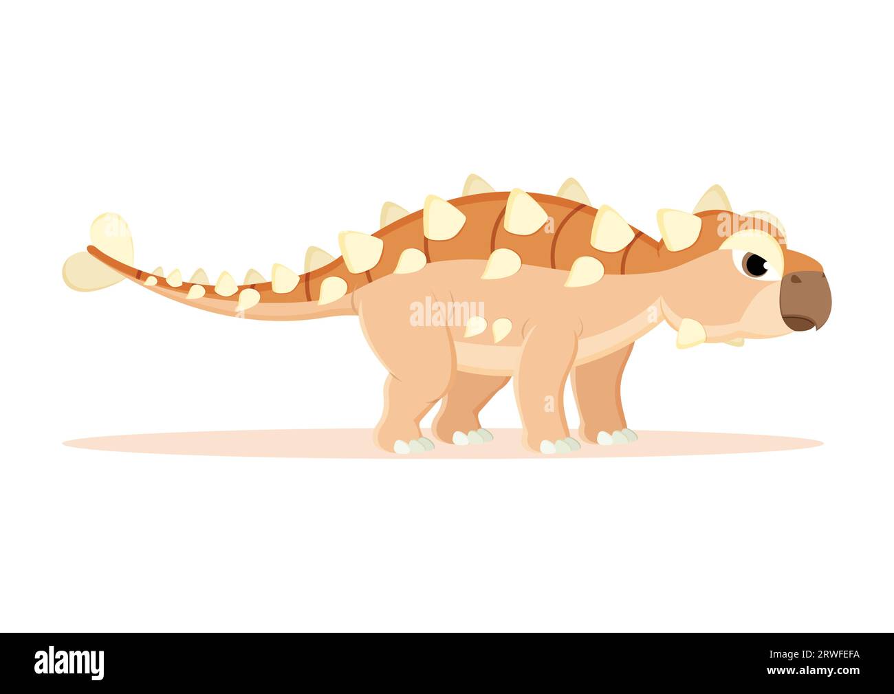 Ankylosaurus Dinosaur Cartoon Character Vector Illustration Stock Vector