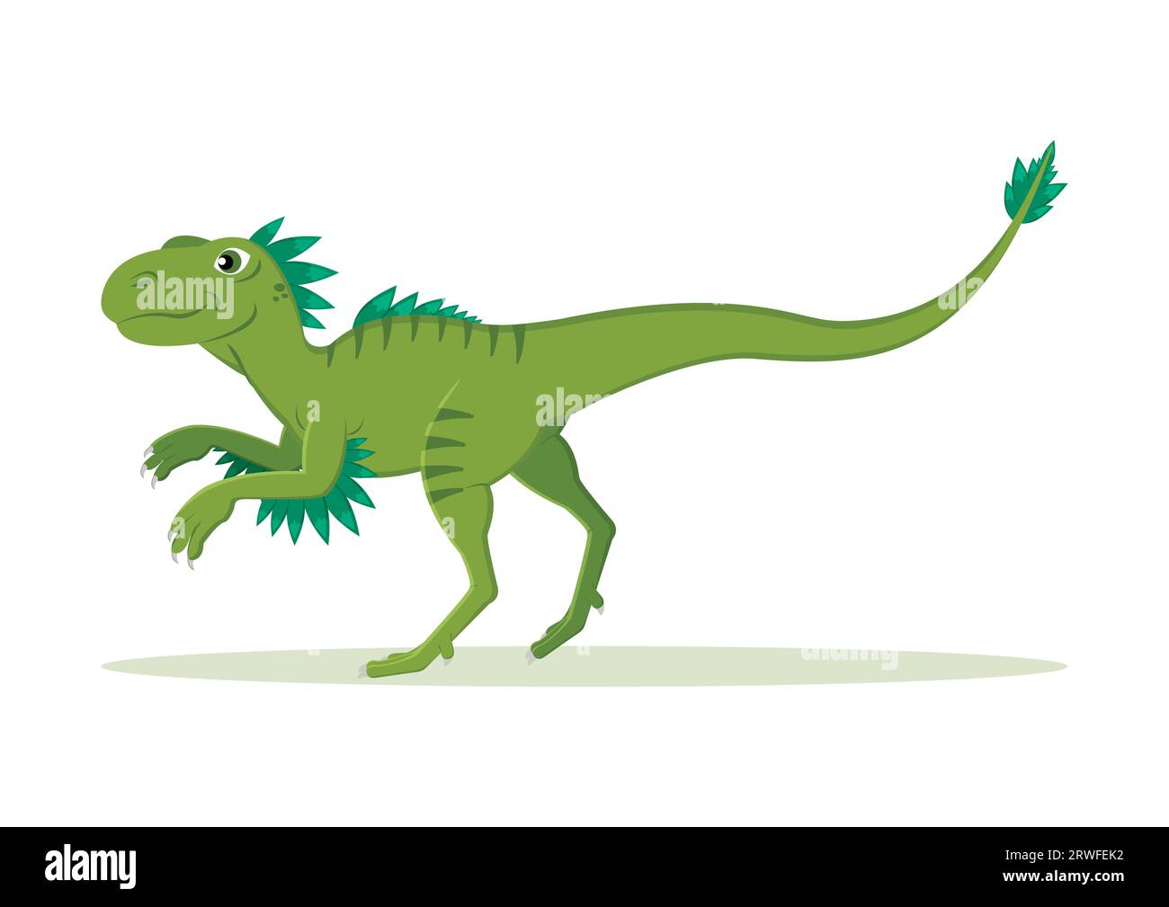 Velociraptor Dinosaur Cartoon Character Vector Illustration Stock Vector