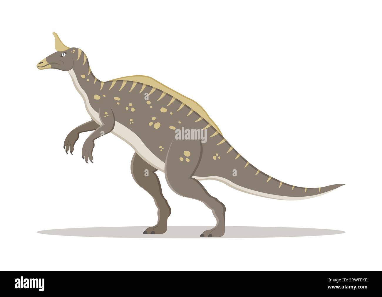 Tsintaosaurus Dinosaur Cartoon Character Vector Illustration Stock Vector
