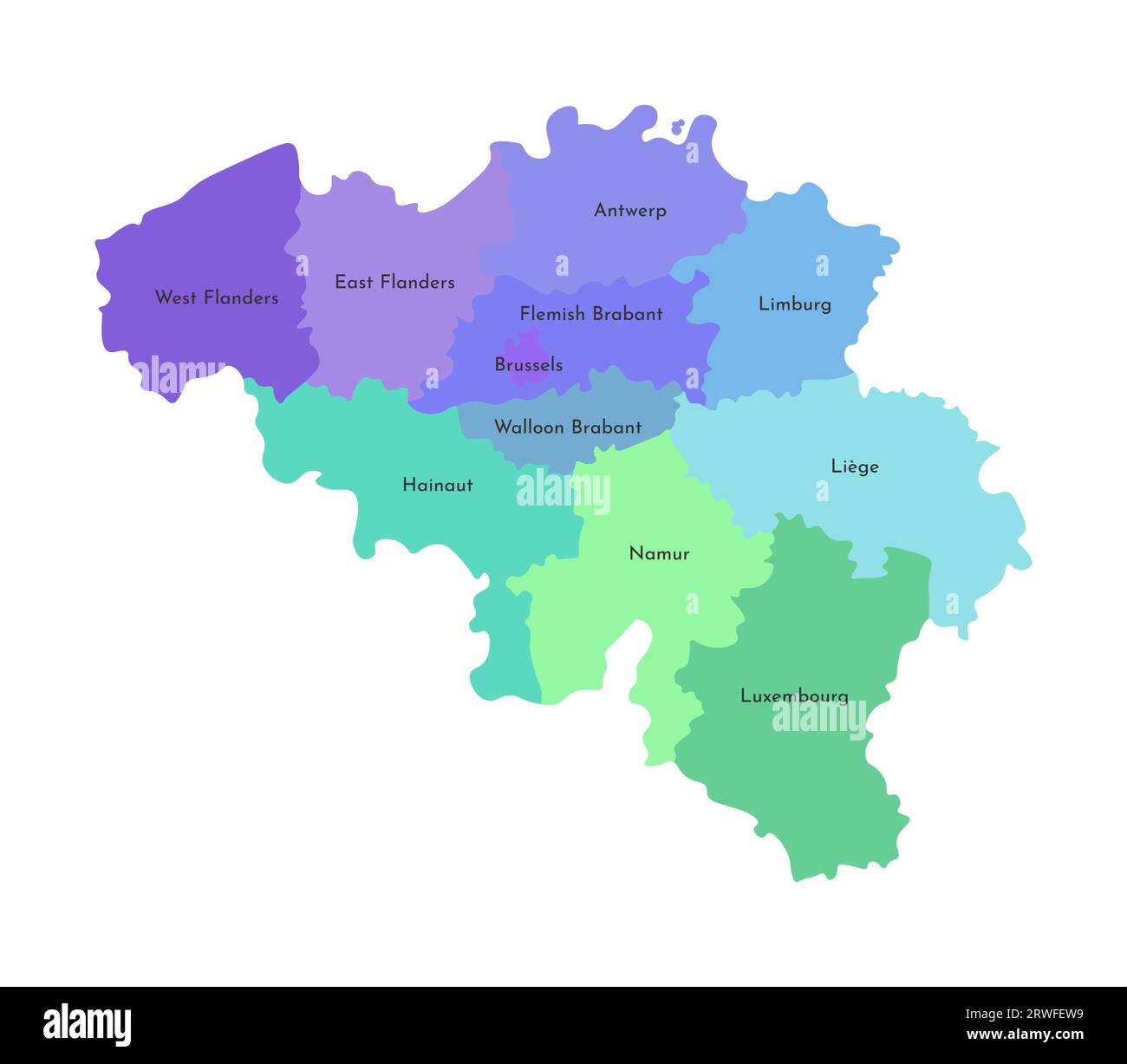 Vector isolated illustration of simplified administrative map of ...