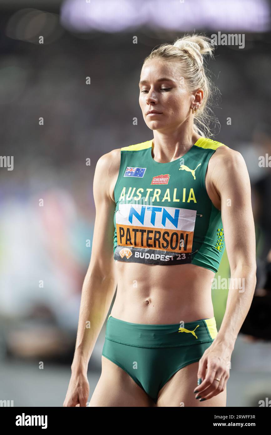 Eleanor Patterson participating in the High Jump at the World Athletics