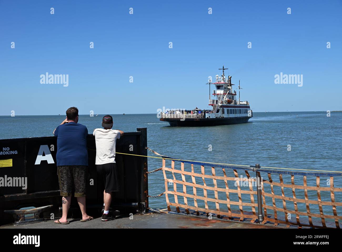 The car ferry Rodanthe (background) passing a sister ship on the
