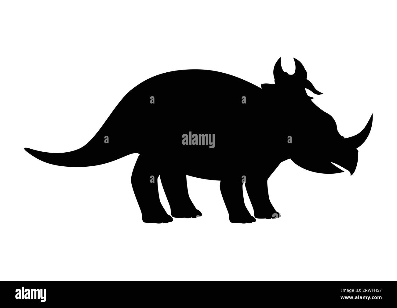 Centrosaurus Dinosaur Silhouette Vector Isolated on White Background Stock Vector