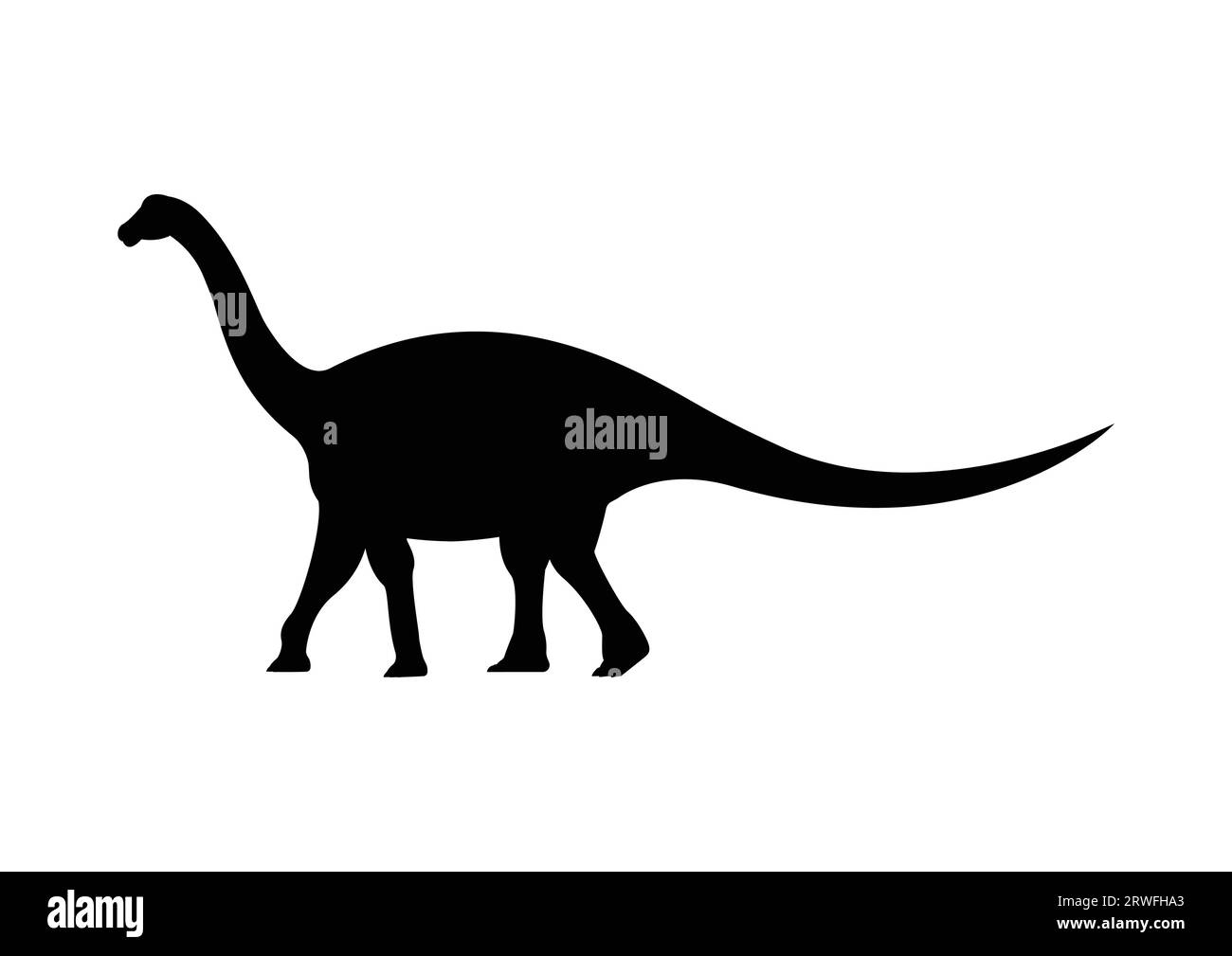 Lirainosaurus Dinosaur Silhouette Vector Isolated on White Background Stock Vector