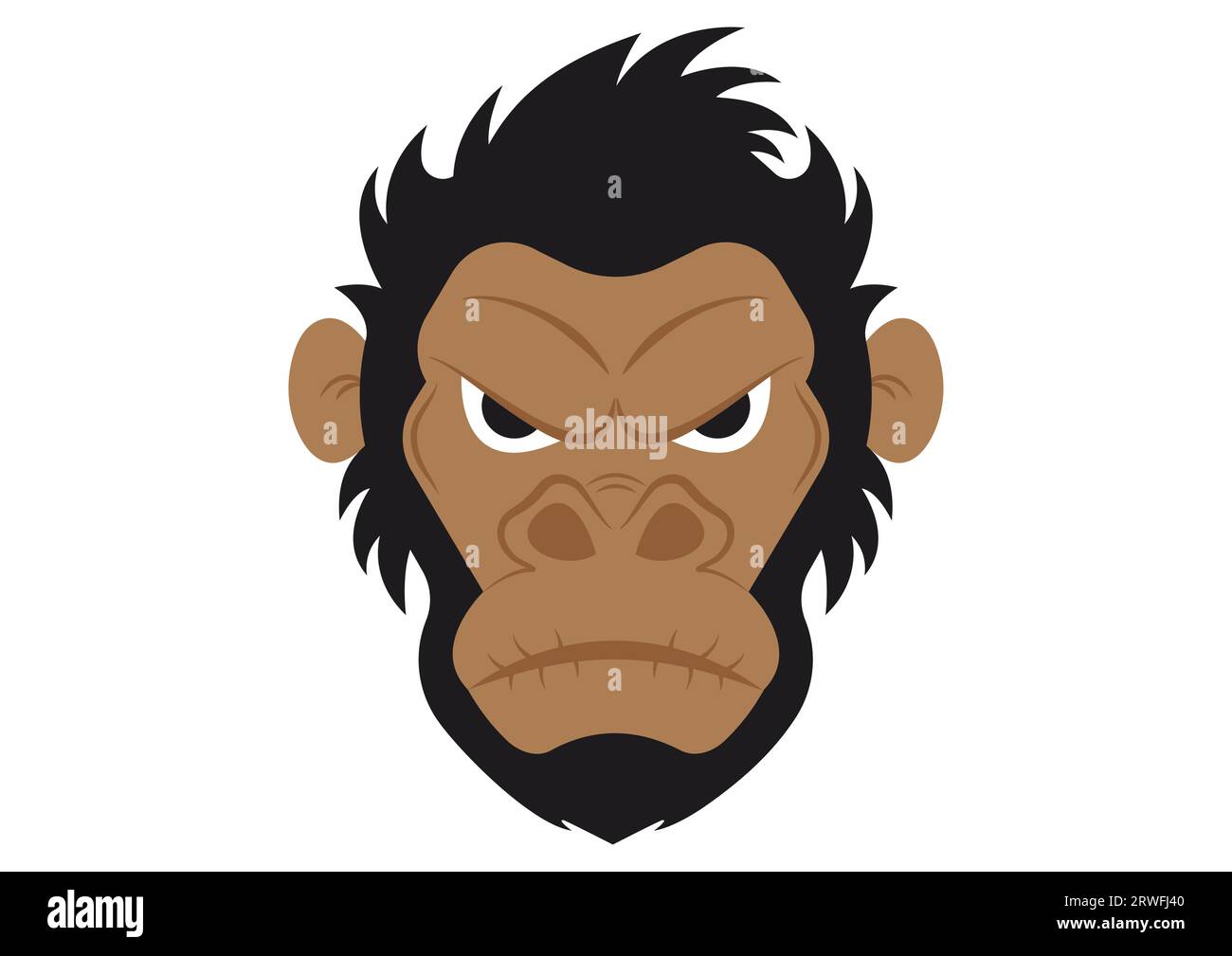 Gorilla Head Cartoon Vector Illustrator On White Background Stock Vector