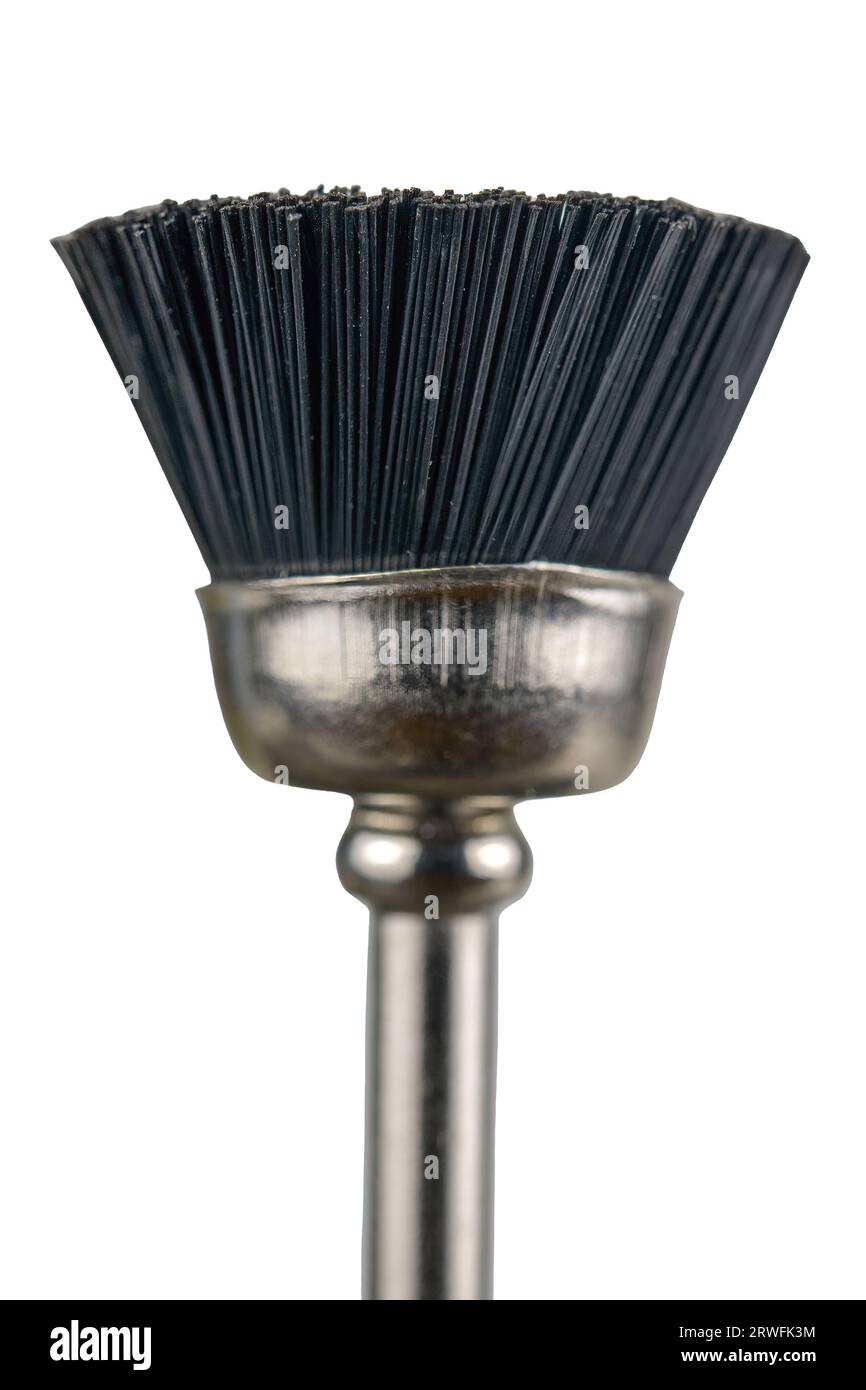 Cone shaped brush for power tool. Isolated object in white background Stock Photo