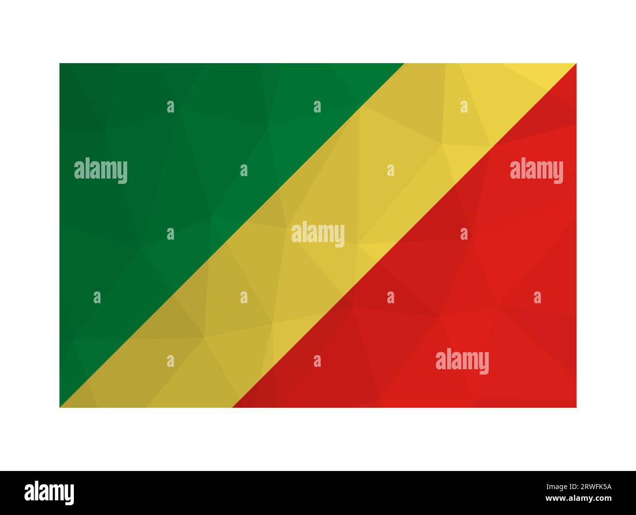 Vector isolated illustration. Official symbol of Republic of the Congo. National flag with green