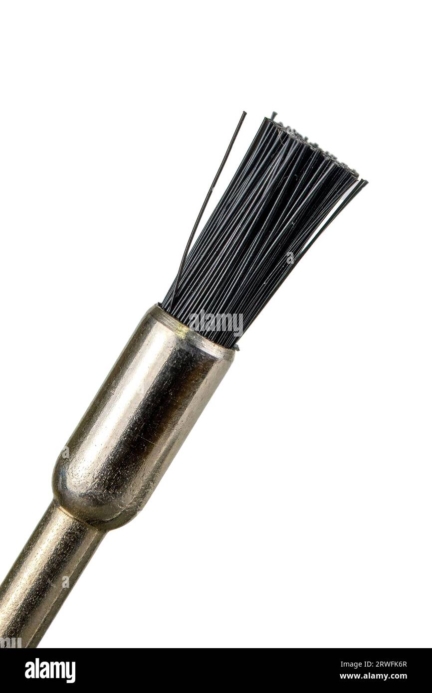Small brush for power tool. Isolated object in white background Stock Photo