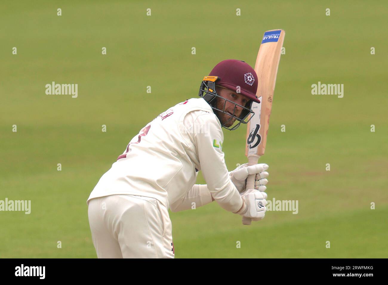 London, UK. 19th Sep, 2023. Northamptonshire's Luke Procter batting as Surrey take on Northamptonshire in the County Championship at the Kia Oval, day one. Credit: David Rowe/Alamy Live News Stock Photo