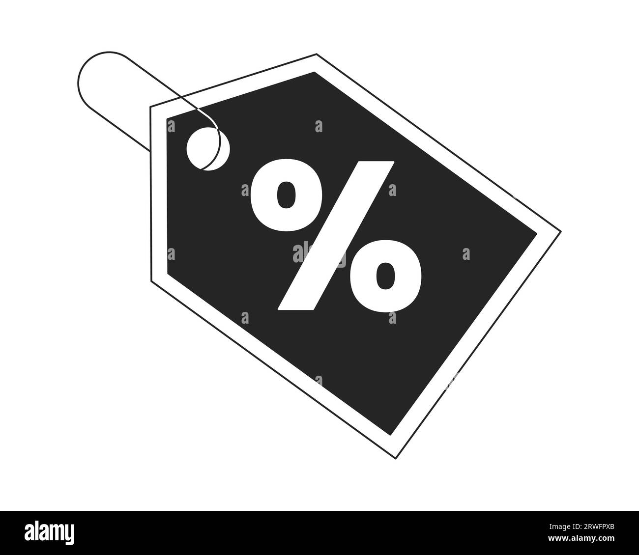 Discount tag black and white 2D line cartoon price tag Stock Vector ...