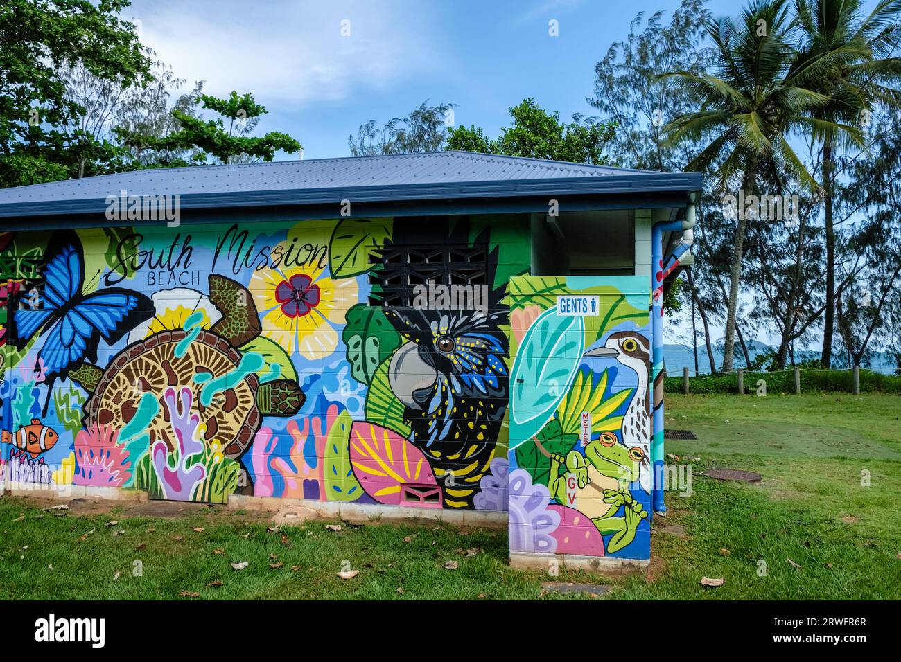 A beautiful mural on public toilets at South Mission Beach, Queensland