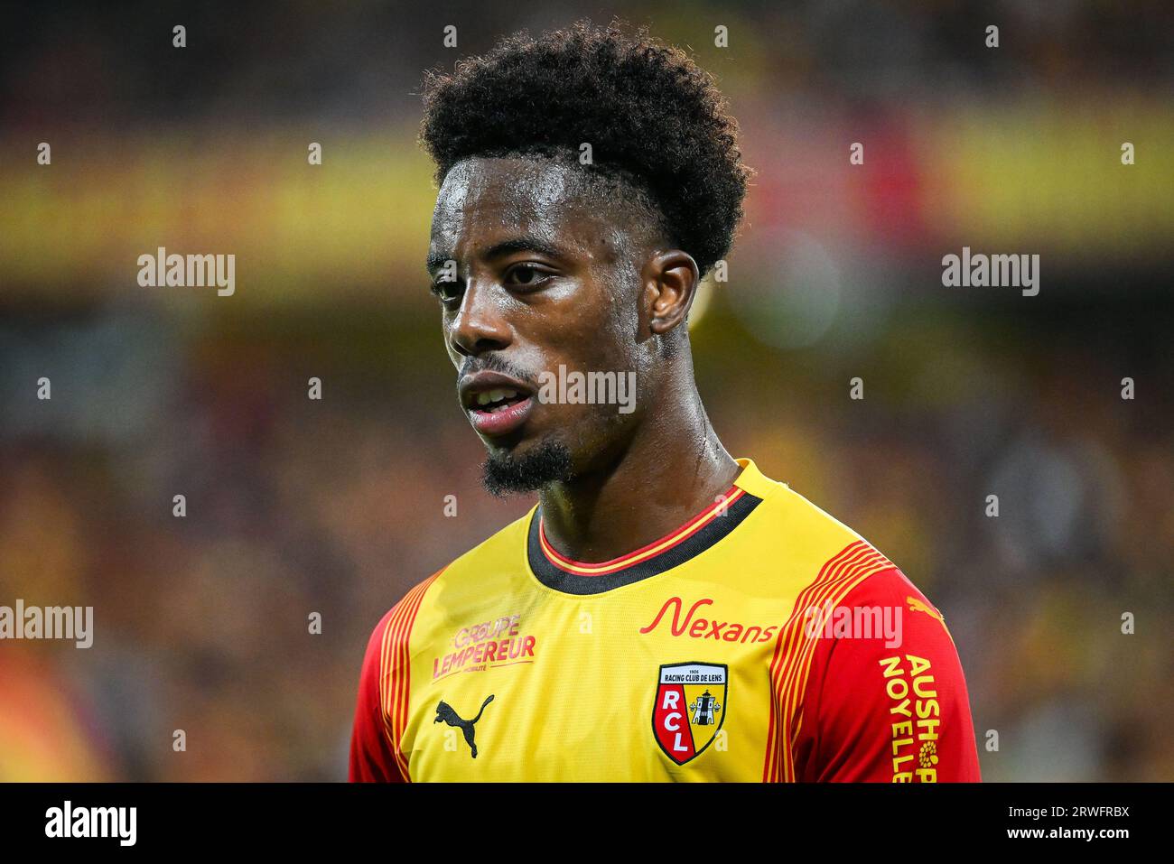 Elye WAHI of Lens during the French championship Ligue 1 football match between RC Lens and FC Metz on September 16, 2023 at Felix Bollaert stadium in Lens, France - Photo Matthieu Mirville / DPPI Stock Photo