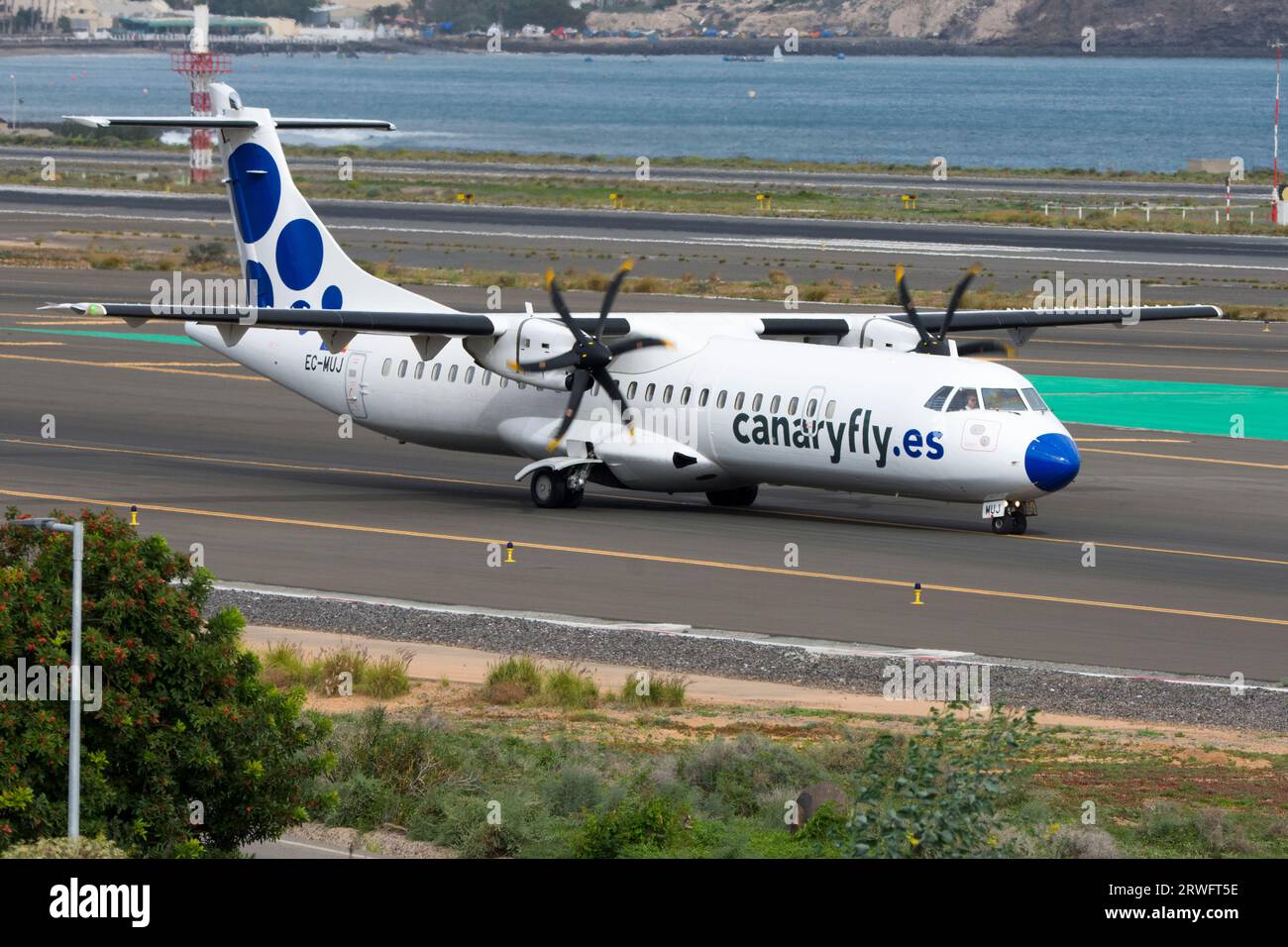 ATR72, avión regional de Canaryfly Stock Photo