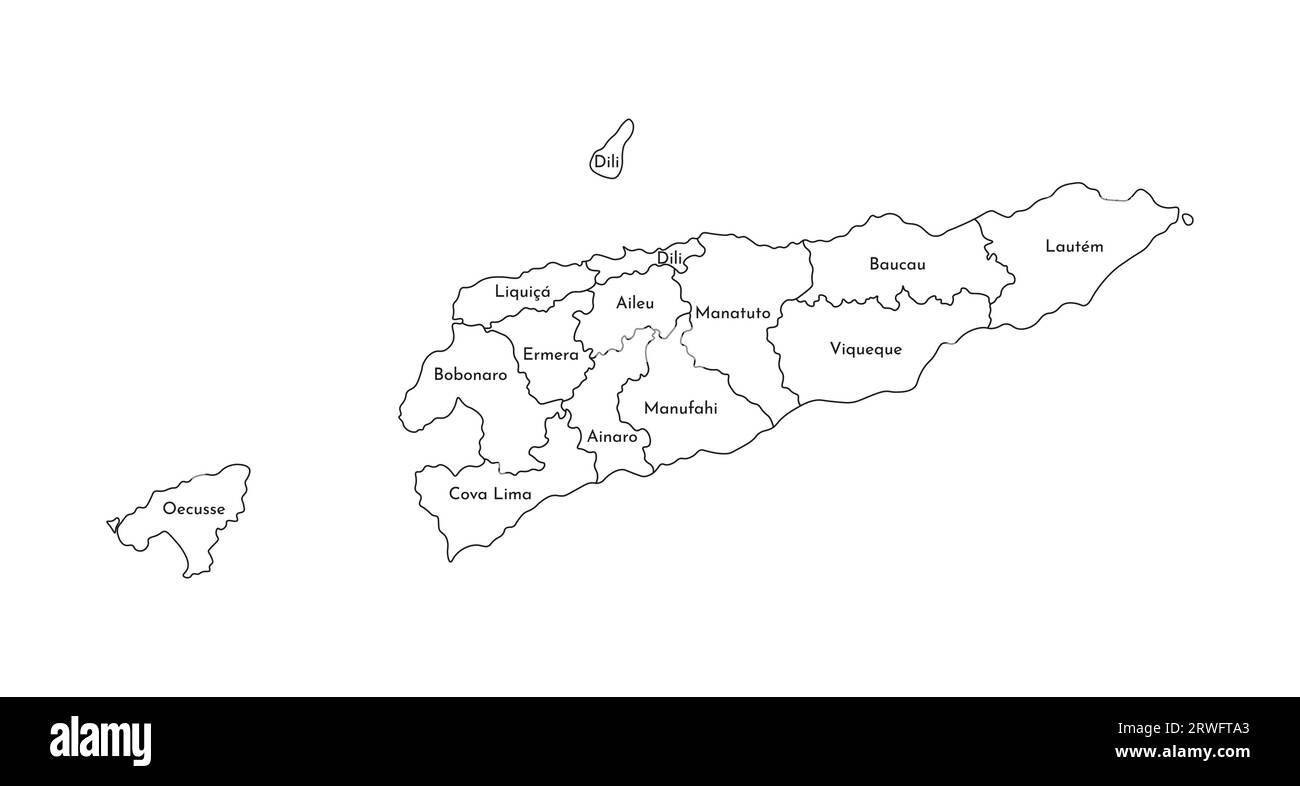 Vector isolated illustration of simplified administrative map of East