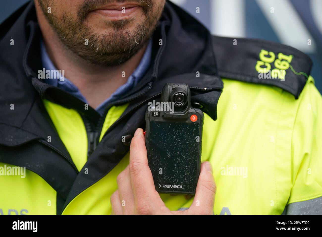 Gardai demonstrate examples of Body worn cameras also known as Bodycams to the public during the