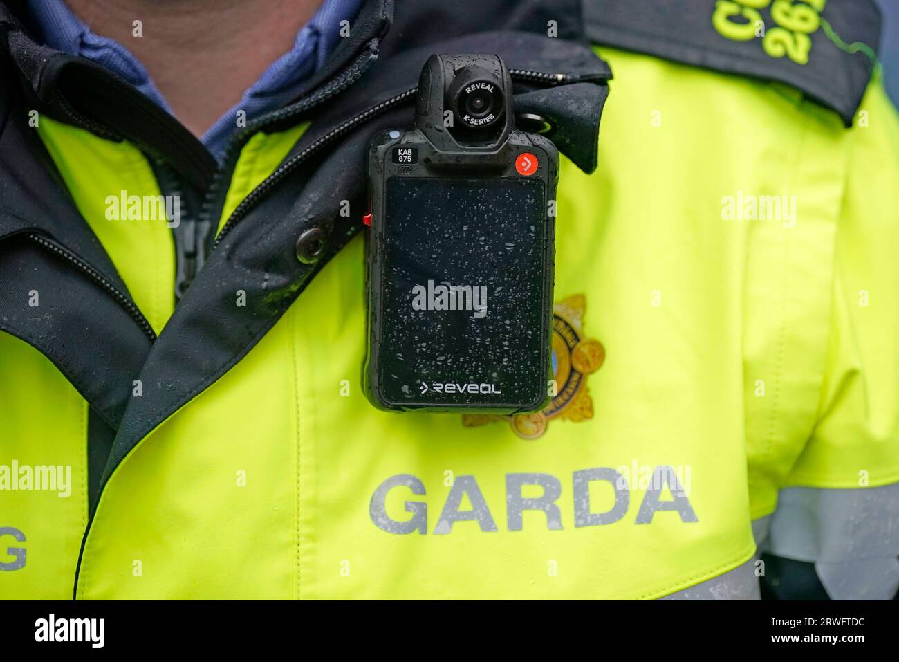 Gardai demonstrate examples of Body worn cameras also known as Bodycams to the public during the