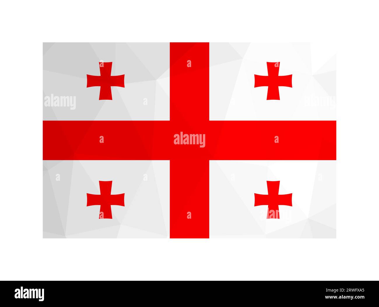 Vector Isolated Illustration National Georgian Flag In Red And White Vector Isolated Illustration National Georgian Flag In Red And White