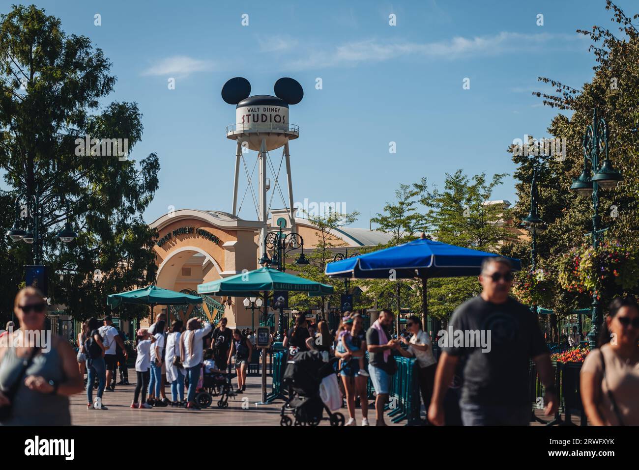 Paris, France- September 2023: Mickey Mouse tower at the Disneyland Studios Stock Photo