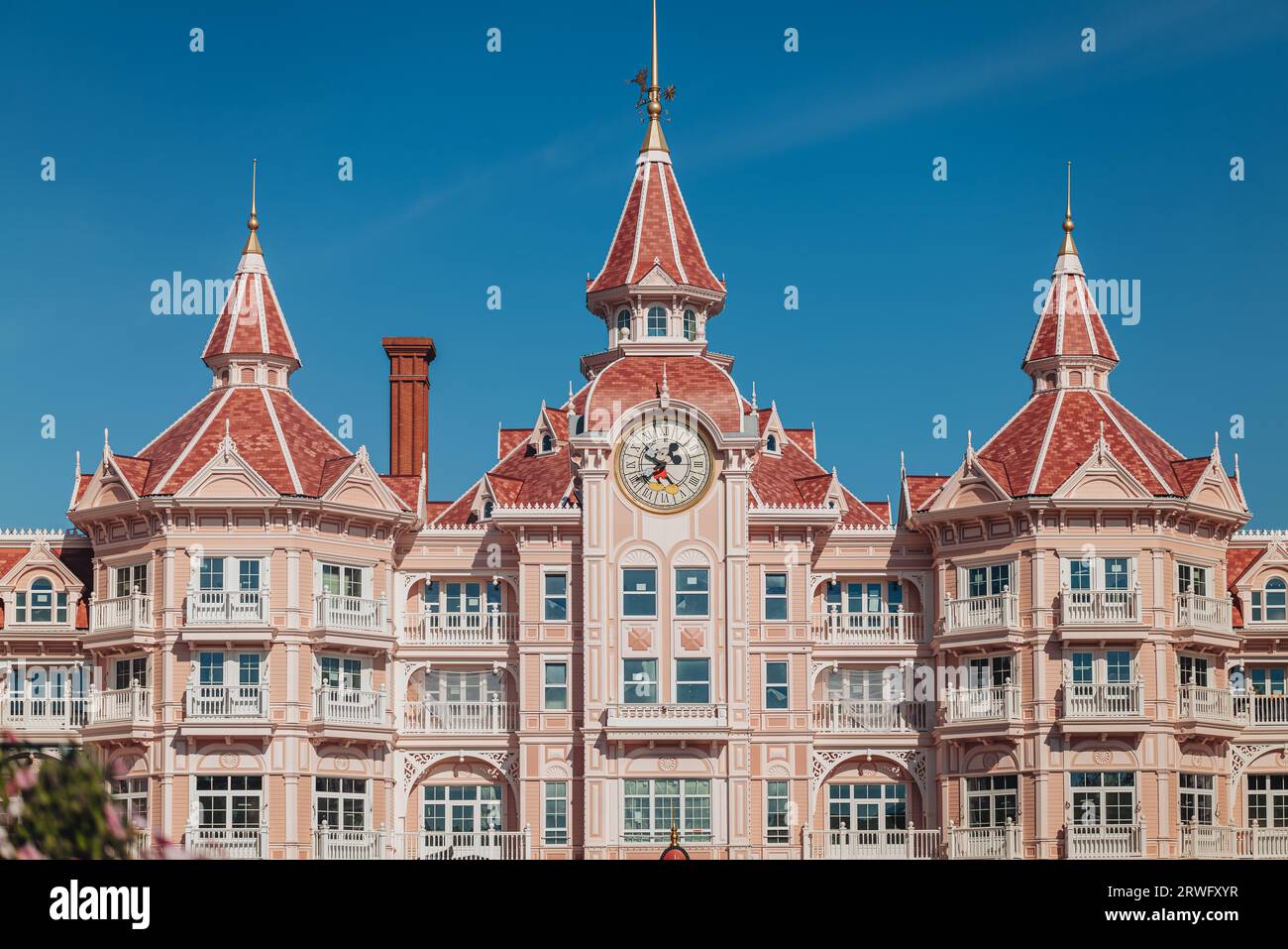 Paris, France- September 2023: Architecture details at the amusement park Disneyland Stock Photo