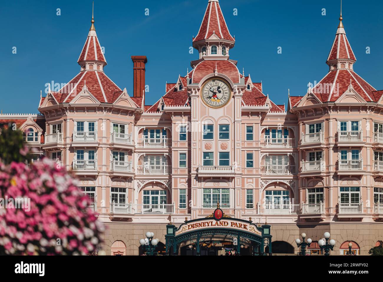 Paris, France- September 2023: Architecture details at the amusement park Disneyland Stock Photo