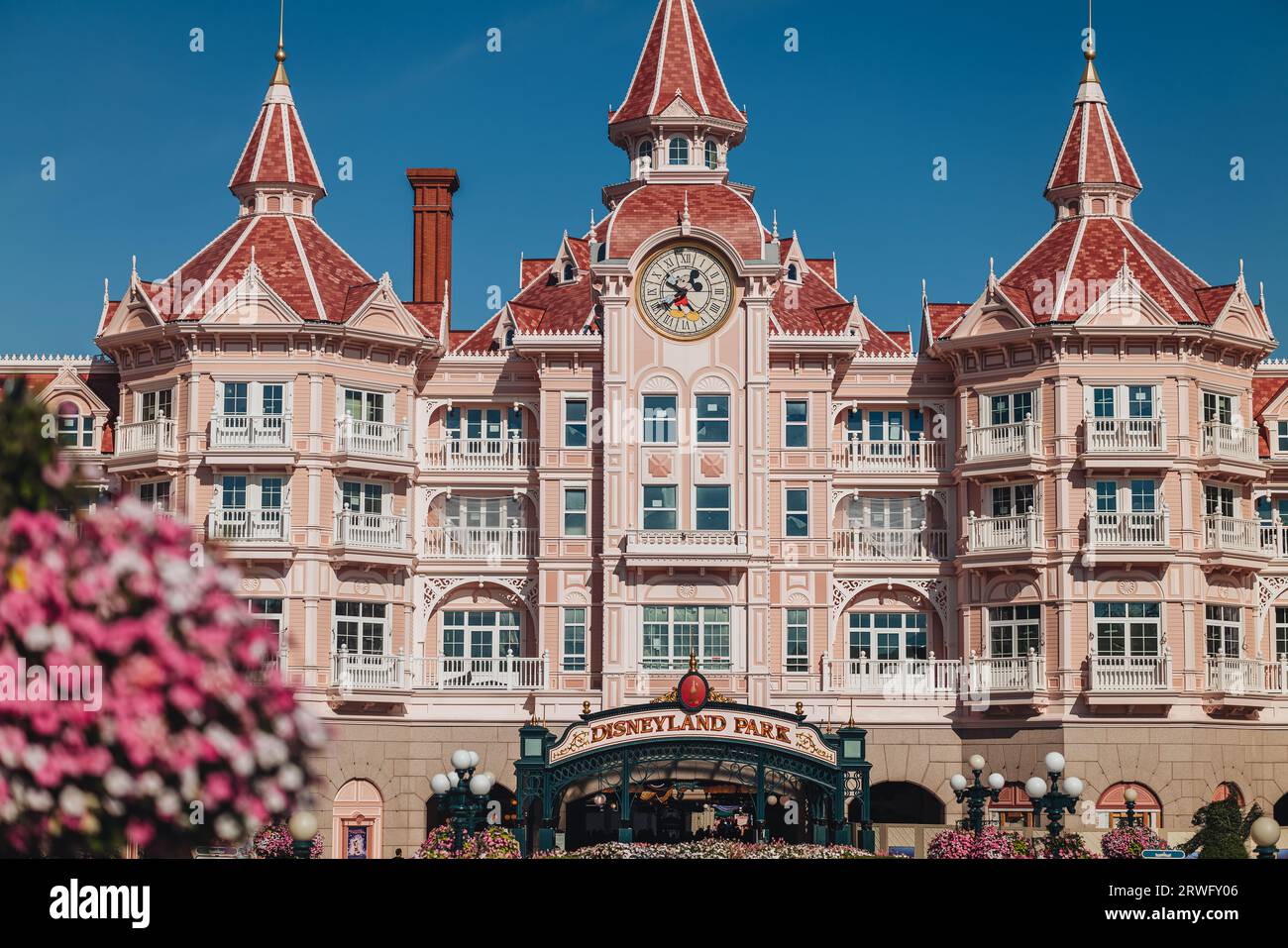 Paris, France- September 2023: Architecture details at the amusement park Disneyland Stock Photo