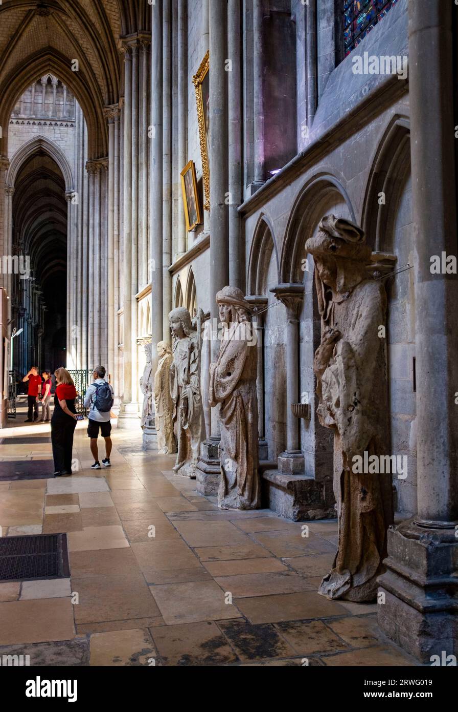 Rouen Normandy France - Statues of Saints inside Rouen Cathedral Rouen ...