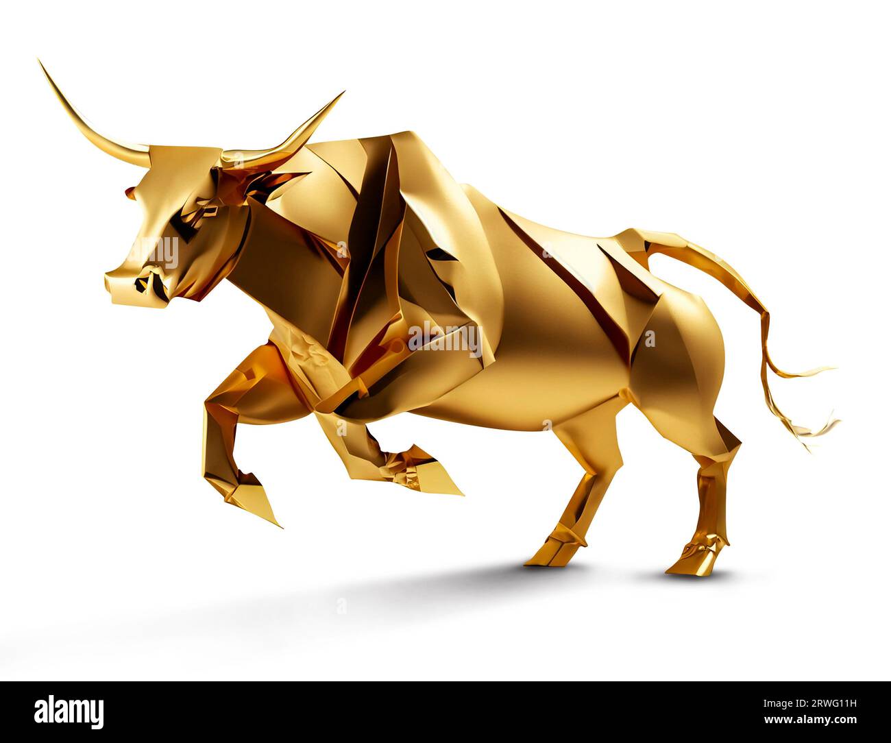 Isolated Stock Market Gold Bull Stock Photo - Alamy