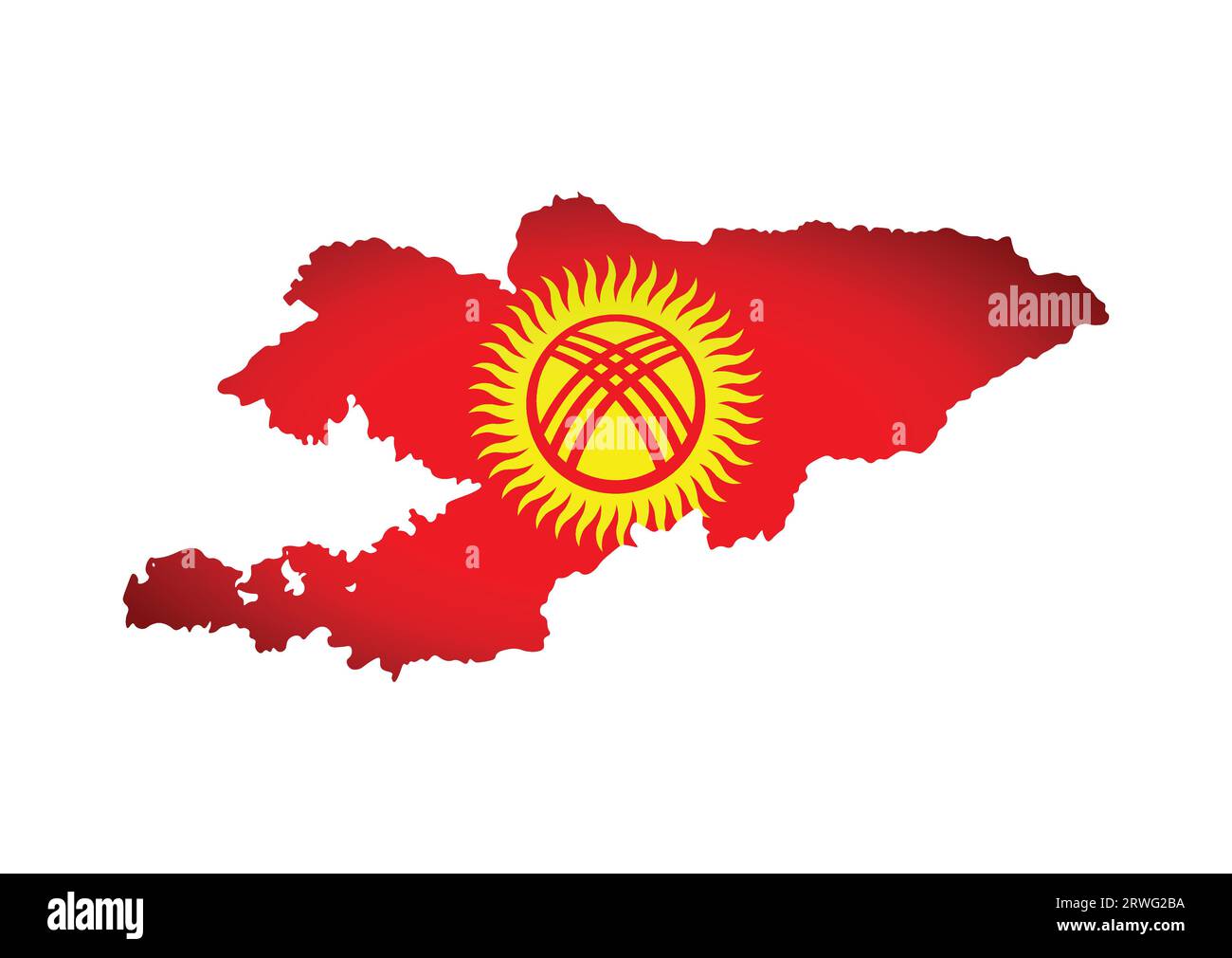 Vector isolated illustration with Kyrgyz national flag with shape of