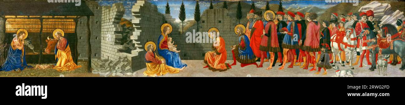 Giovanni di Francesco – Nativity and Adoration of the Magi Stock Photo ...