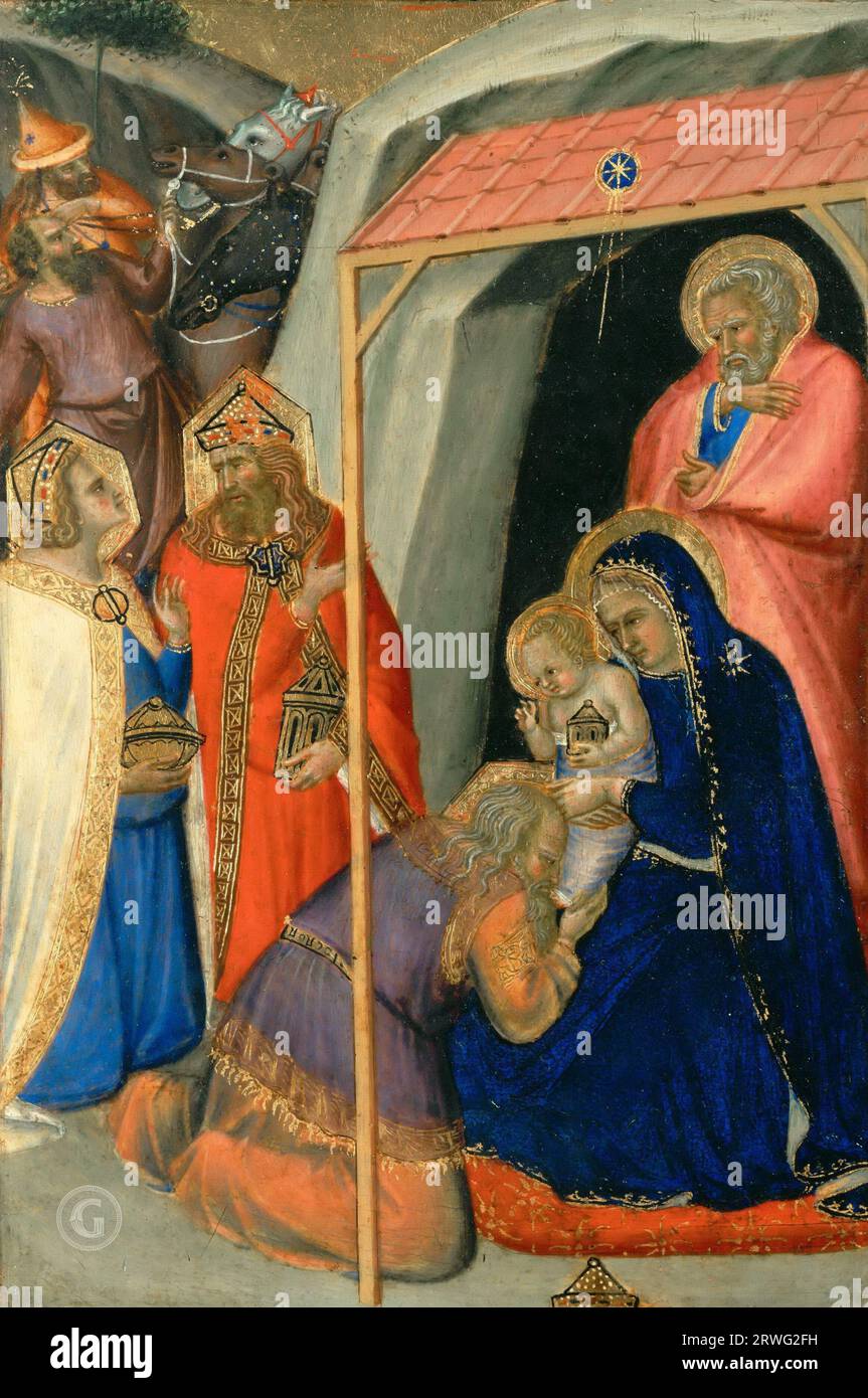 Giovanni di Francesco – Nativity and Adoration of the Magi Stock Photo ...