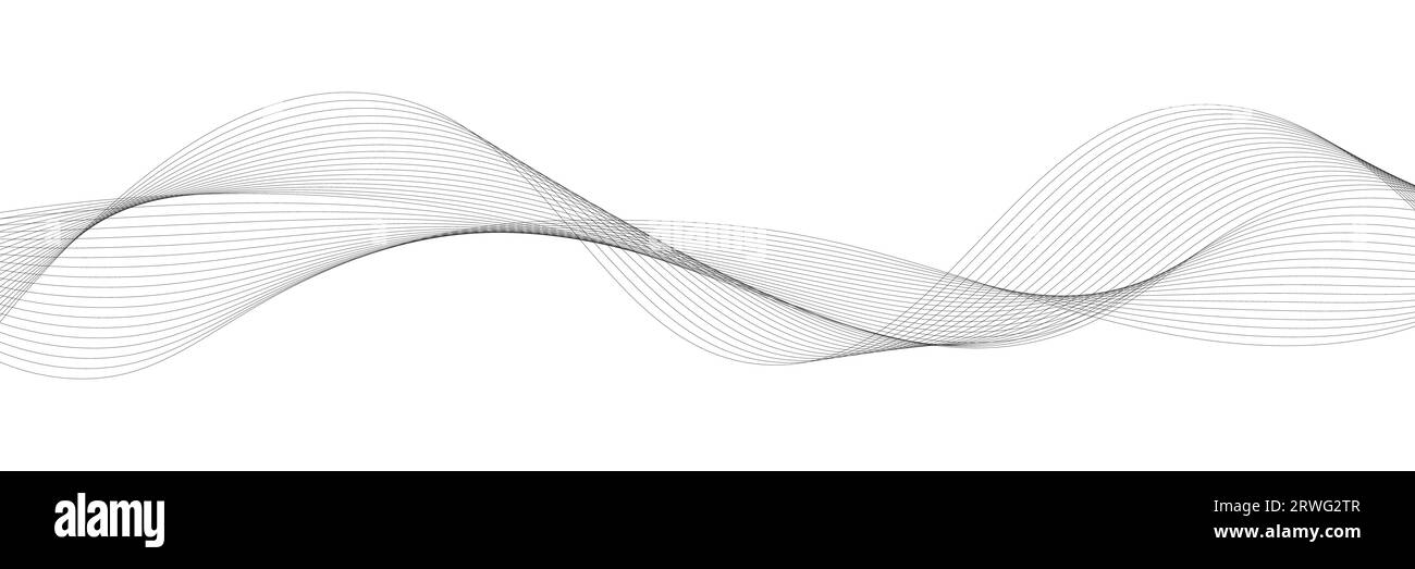 abstract black and white vector wave background Stock Vector Image ...