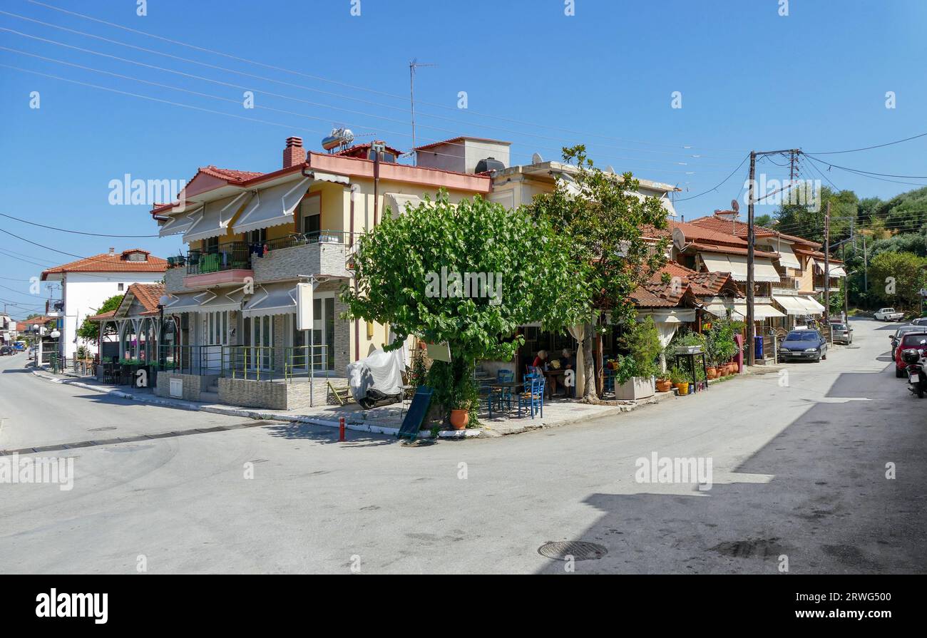 Scenery in a town at Chalkidiki, a peninsula and part of the region of Central Macedonia in Greece Stock Photo