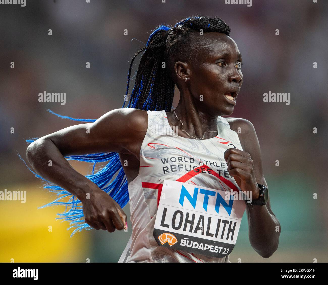 Anjelina Nadai Lohalith of Athlete Refugee Team competing in the 5000m