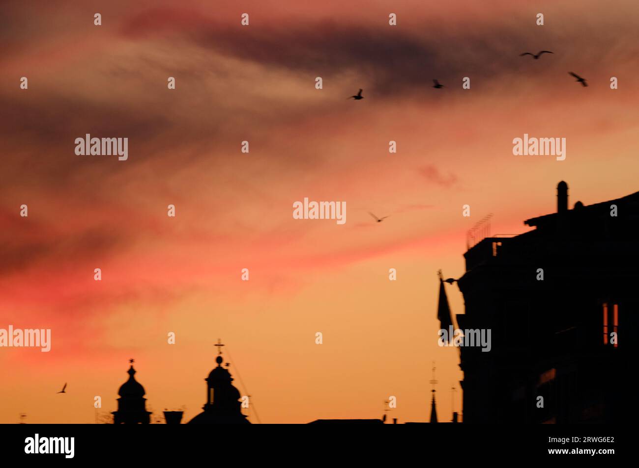 Views of Venice at Sunset Stock Photo