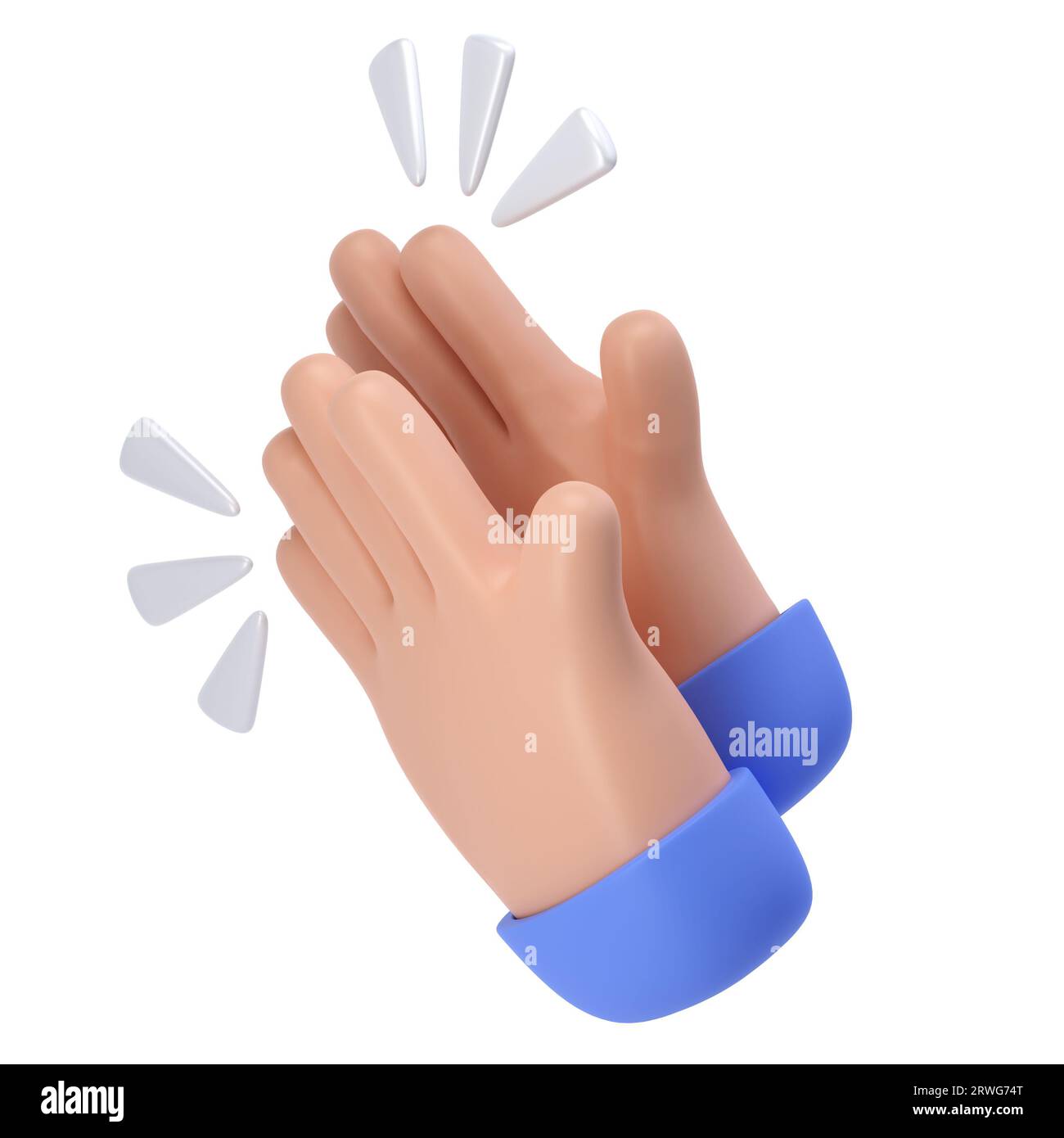 3D Clapping Hands applauding dark skin icon isolated with clipping path, agreement and success concept render illustration Stock Photo