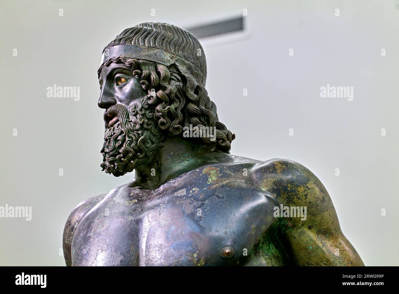Reggio Calabria. Calabria Italy. The Riace Bronzes at the National Museum of Magna Grecia. Statue A Stock Photo