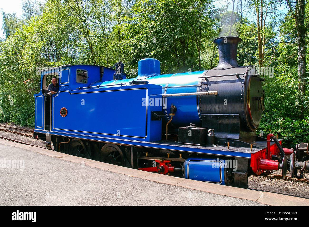 Andrew Barclay Sons 0-6-0T steam locomotive number 1245 at Lakeside station, Lakeside & Haverthwaite Railway, Cumbria, UK. Built 1911. Restored 2004 Stock Photo