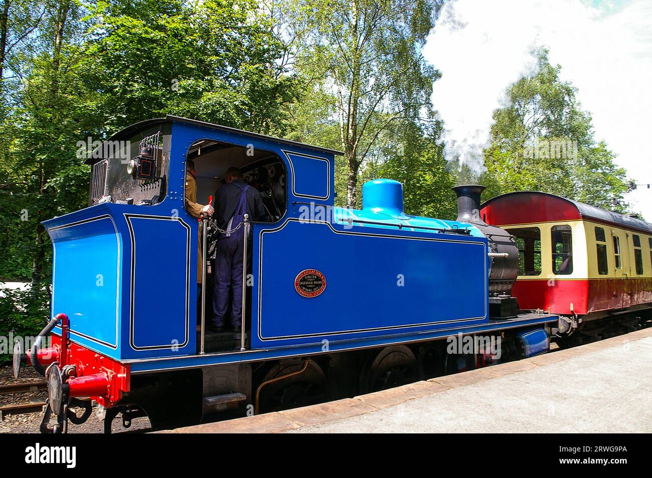 Andrew Barclay Sons 0-6-0T steam locomotive number 1245 at Lakeside station, Lakeside & Haverthwaite Railway, Cumbria, UK. Built 1911. Restored 2004 Stock Photo