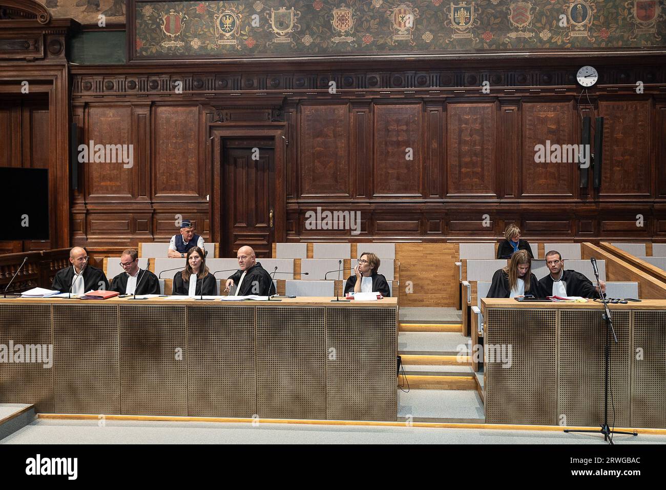 The lawyers pictured during the jury constitution session at the ...