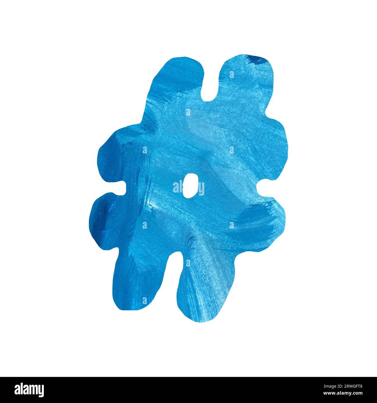 Hashtag icon blue watercolor hand drawn sketch Stock Photo - Alamy