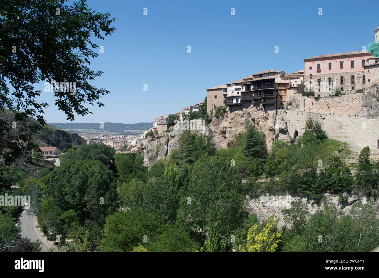 Vista de las Casas Colgadas de Cuenca Stock Photo