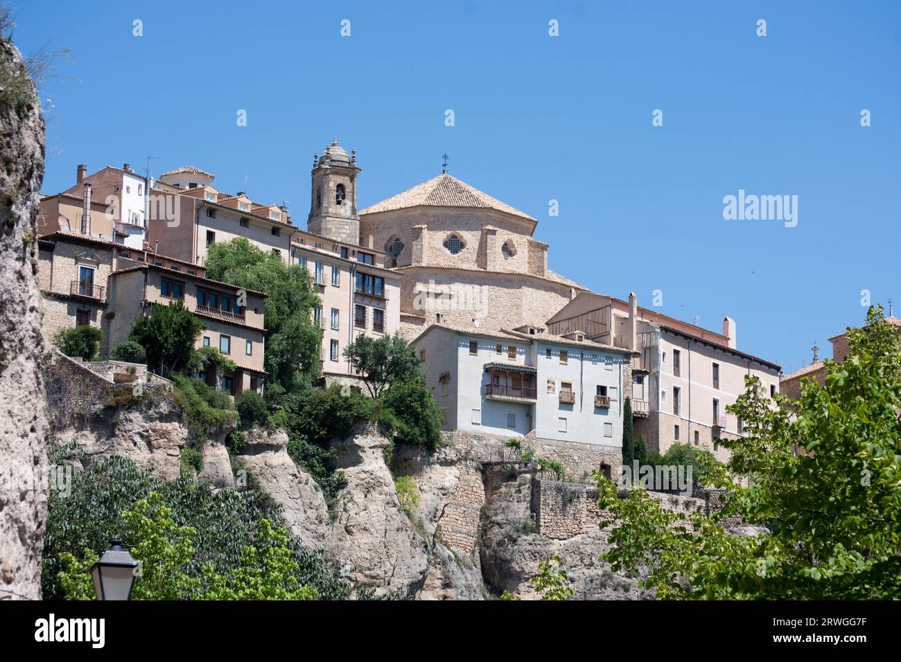 Vista de las Casas Colgadas de Cuenca Stock Photo