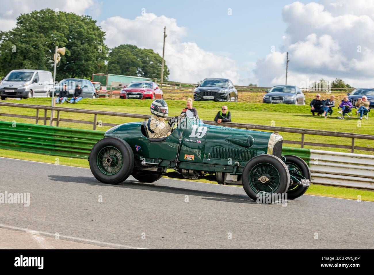 The Vintage Sports Car Club, V.S.C.C. race day event at Mallory Park racing circuit, Leicestershire, England, UK, August, 2023. Stock Photo